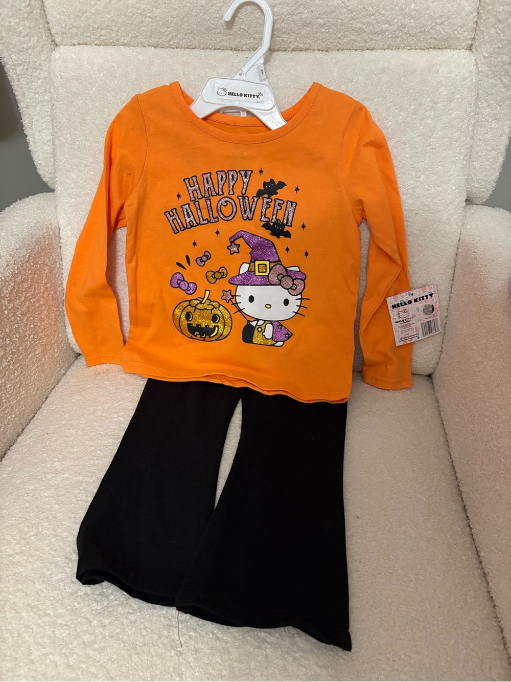 Hello Kitty Orange & Black Halloween Outfit Set